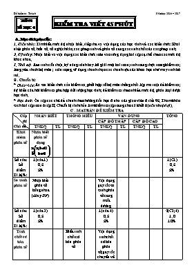 Kiểm tra 45 phút môn Toán 6 - Phần phân số